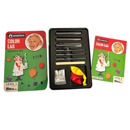 Einstein’s Color LAB Science Kit for Kids. STEM for Boys & Girls Aged 4 and Above. Detailed Picture Guide Included. - color: Green and Red