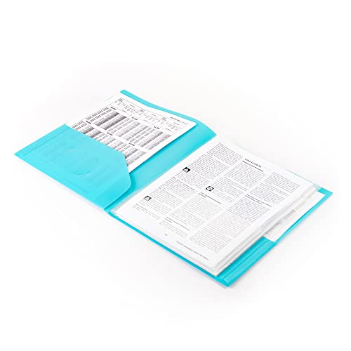 Smead 10-Pocket Organizer, Letter Size, 2 per Pack, 1 Each of Dark Blue and Teal (89204), (Pack of 15, 30 Count Total) - style: 2 per Pack (15 Packs)
