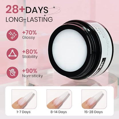 Solid Builder Gel for Nails Clear White 3D Sculpture Nail Art Hard Gel - color: Clear&White&Nude