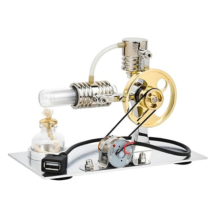 MagicTech Hot Air Stirling Engine Model L - Shape Educational Electricity Creative Physics JY22 - size: 6.3 x 3.1 x 4.3 Inch