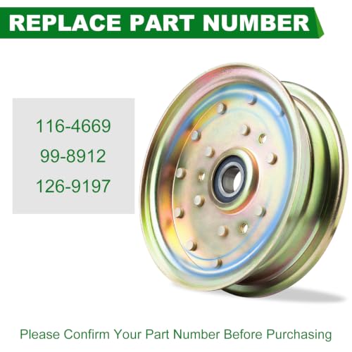 Idler Flat Pulley 116-4669 99-8912 126-9197 Fits Exmark Toro Lazer Z HP Pioneer Radius Turf Tracer S X Time Cutter ZX Mower (2 Pack) - color: 116-4669 99-8912 2 pack