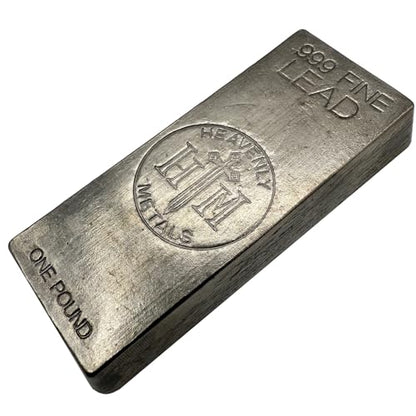 1 Pound 99.9% Pure Lead Ingot – Hand Poured Lead Metal Bullion Bar - Collectible Element for Display, Science Experiments, DIY Casting or Paperweight - color: Gray