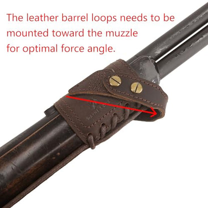 WAYNE'S DOG No Drill Leather Rifle Sling with Slip-on Recoil Pad and Barrel Mount fit for Lever Action Rifles, Shotguns - color: Coffee, size: Canvas & Leather