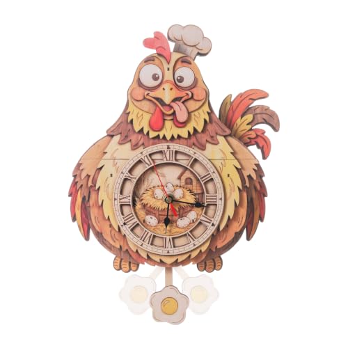 3D Puzzles for Adults Chef Chicken Clock Crafts for Adults - color: Chef Chicken