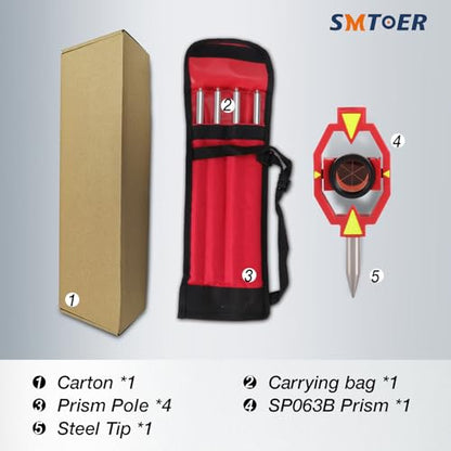 Mini Survey Prism Set, 17.5 mm Offset, 4 Rods - size: 17.5 mm