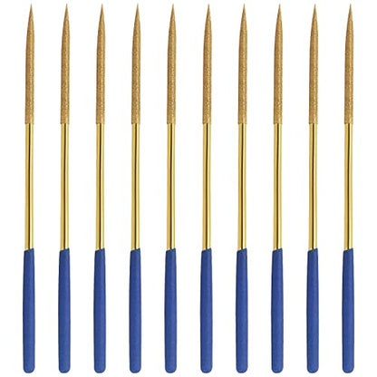 10 Pcs Diamond Needle File, 5x180mm, Round, 150 Grit