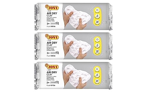 Jovi - Air Dry Clay, Set of 3 Units, 1.1lb Each, Total of 3.3lb, White - color: White