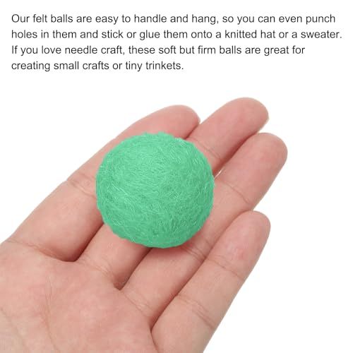 PATIKIL Wool Felt Balls Beads Wool Felting Pom 3.1cm 31mm Light Green for Home Crafts Handcrafts Project DIY Pack of 10 - color: Light Green