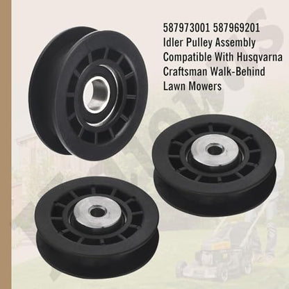 587973001 587969201 Idler Pulley Assembly - for Husqvarna Craftsman Mowers - style: Pulleys Kit