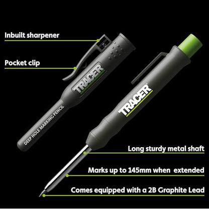 TRACER Contour Gauge 250mm (10”) Precise Marking Gauge with TRACER Deep Hole Construction Pencil. Gauge and Carpenters Pencil Set - style: 250mm (10”) plus Pencil