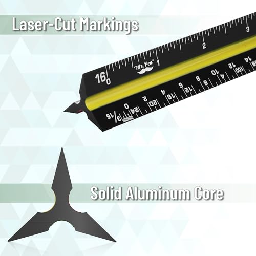 Mr. Pen- Architectural Scale Ruler, 12 Inch, 3 pcs - color: Black & Silver, size: 3 Pack