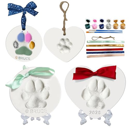MYPAWLETS Dog or Cat Pawprints Keepsake Kit,Make 2 Clay Paw Print Ornaments,Soft & Non-Toxic Clay,Pet Paw Prints Impression Kit,Dogs Christmas Tree Ornament,Gift for Pet Lovers
