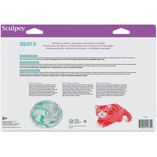 Sculpey III: Polymer Clay: Sampler Pack - (30) 1oz - Oven Bake Clay, 30 Colors, Non-Toxic, Sculpting, Create Jewelry & Crafts Projects, Art Supplies - size: Single Pack