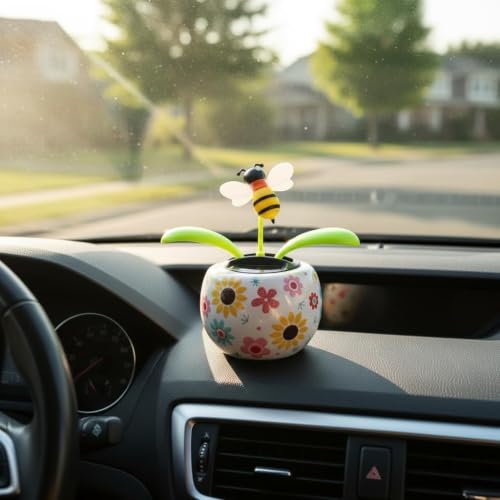 Solar Dancing Solar Powered Dancing Bee Toy in Colorful Shape Flip Flap Animated Bobblehead Dancer Window Sun Catcher Car Dashboard Decor Solar Power Kits Learning and Education