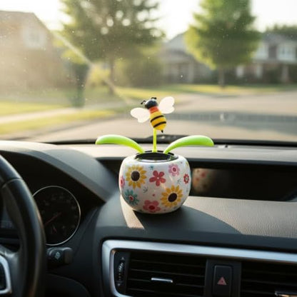 Solar Dancing Solar Powered Dancing Bee Toy in Colorful Shape Flip Flap Animated Bobblehead Dancer Window Sun Catcher Car Dashboard Decor Solar Power Kits Learning and Education