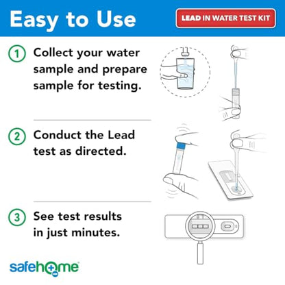 Safe Home® DIY Lead in Drinking Water Test Kit – Advanced Detection to 4 PPB – 5-Minute Test – 3 Levels of Test Results + Optional Testing at Our EPA-Certified Lab – Made in the USA – (1 Pack) - color: Single Pack