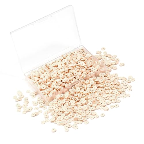 6mm Polymer Clay Beads for Bracelets Making 1000PCS - color: Cosmic latte