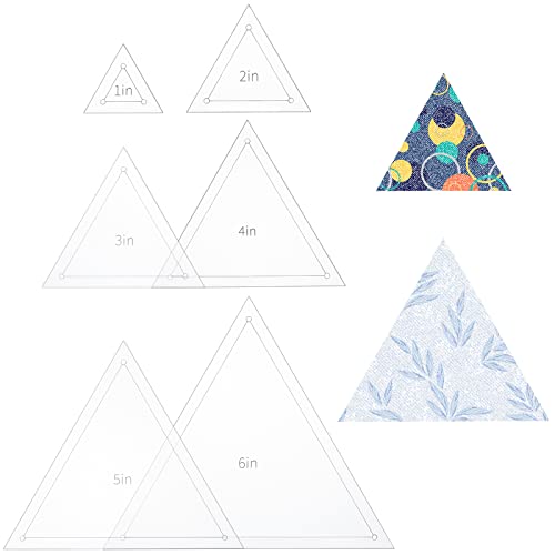 BENECREAT 6Pcs Free Motion Triangle Quilting Template Set, Acrylic Transparent Quilting Rulers for Machines Quilting DIY Designs On Shirts - color: Triangle Set - 6 Sizes