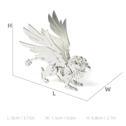 Mechanical Griffin 3D Metal Puzzle 3D Metal Model Kits DIY Mechanical Fine Assembly Model Suitable for Adults and Teenagers, Enhance Hands-on Ability, Creative Decorations - color: 15.griffin