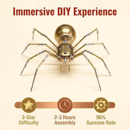 Steampunk Mechanical Insect Spider 3D Metal Model Kit for Adults DIY Assembly 2-3 Hours Build Premium Screw Craft Birthday Gift for Men Teens Father(Ghost Spider) - style: Ghost Spider