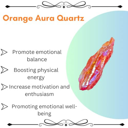 Crystals, Rocks, Jade, Crystals and Healing Stones, Witchcraft Supplies, Healing Crystals, Stones, Healing Stones, Rock Collection, Agate, Raw Stones (Orange Aura Quartz, 2 Pcs) - color: Orange Aura Quartz