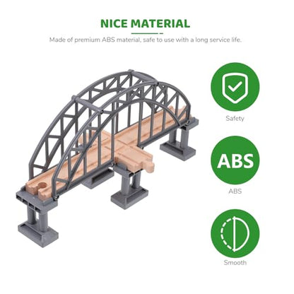 Wooden Train Track Bridge, Train Bridge Accessory for Railway Set