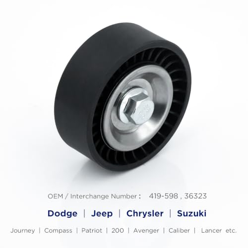 Belt Idler Pulley, 36323 Belt Tensioner Pulley for Select Dodge, Jeep, Mitsubishi Models as Journey, Compass, Patriot, etc. 419-598 Automotive Replacement Idler Pulley Kit by KeeRoarin - size: 4891596AB - Chrysler