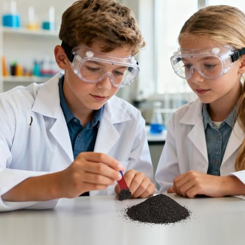 Iron Filings Powder,Magnetic Iron Powder,Suitable for STEM Education, Scientific Experiments, Creative Arts and School Projects.Lidded Storage jar, 18 Ounces (Particle Size: 60–100 mesh) (18 Ounces) - size: 18 Ounces