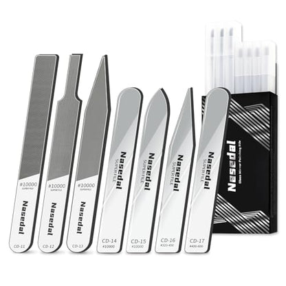 7pcs Hobby Model Glass File Kit for Gunpla, Scale Model 3D Print Polishing Tool #10000 Grit Ultra Fine Glass Mirror Sanding Files for Gundam Buidling, Plastic, Wood & Resin Parts - style: 7pcs Complete Kit