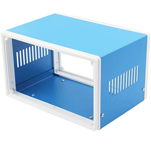 Zulkit Electronic Enclosures Blue Metal Enclosure Project Case DIY Box Junction Case Enclosure Preventive Case 8.3x7.1x5.5inch (210x180x140mm) - size: 8.3" x 7.1" x 5.5"