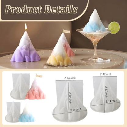 2 pcs Iceberg Candle Mold,iceberg Resin Molds Silicone mold for Candles Home Decoration Silicone molds Resin Snow mountain Soap molds Cartoon mold DIY Fondant Cake Decoration
