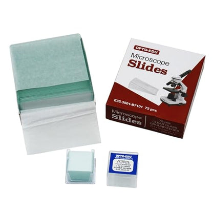 E35.3501 Blank Microscope Slides & 100-Pieces Square Cover Glass, Glass