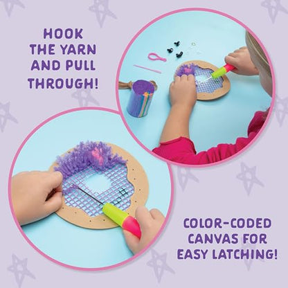 LatchKits Mini Donut - Latch Hook Kits for Kids, Arts and Crafts, Yarn Art, Kids Crafts, Toys for Girls, Birthday Gift for Girls, Easy to Follow Patten, Hook Included, Craft Kits, Ages 6+ - style: Mini Donut