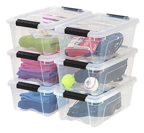 IRIS USA 6-Pack 13 Quart Storage Bins with Lids, Clear - size: 13 Qt, style: 6 Pack