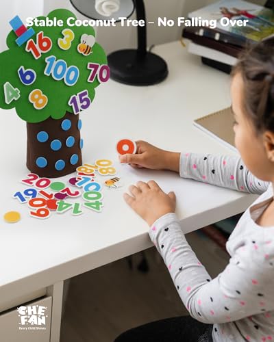 CHEFAN Felt Number Tree, Counting Math Game for Toddlers, Ages 3+ - color: Number Tree