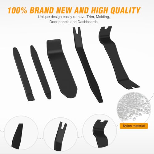 GOOACC 6PCS Auto Trim Removal Tool Kit No-Scratch - color: Black, size: 6PCS Trim Removal