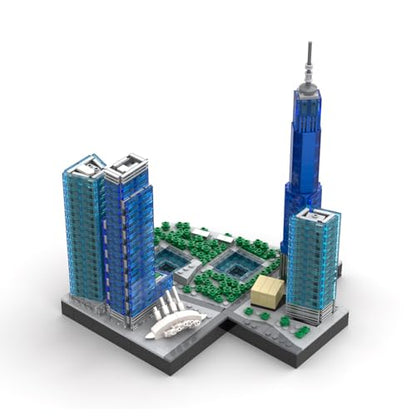 Landmark Street Scene Building Blocks Set for Adults, 1039PCS MOC-127022 1/800 World Famous Landmark Building Bricks Set, DIY Assembly New York Architecture Model Gift - style: The New World Trade Center