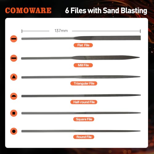 COMOWARE 17Pcs Handsaw & File Set, 6 Metal Needle File & 10 Handsaw Blades