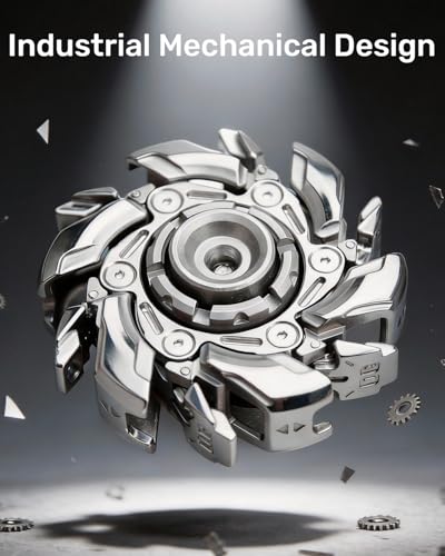 Metal Spinner Fidget Toy for Adults - Mechanical Spinner with Spin Activated Open Armor Transformable Spinning, Cool EDC Office Desk Toys for Relief Stress Anxiety