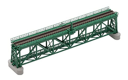 TOMIX N Gauge 3267 Topway Single Line Truss Railway Railway Traffic Bridge S280 (F), Deep Green (PC Bridge Legs and 2 Pieces)