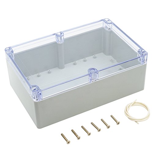 LeMotech ABS Plastic Junction Box Dustproof Waterproof IP65 Electrical Enclosure Box Universal Project Enclosure Grey with PC Transparent Clear Cover 9 x 5.9 x 3.4 inch(230 x 150 x 87 mm) - size: 9"x5.9"x3.4"