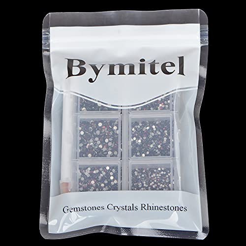 Bymitel 7200 Pieces 6 Mixed Sizes Glue Fix on Glass Rhinestones Round Crystal Gems Flatback for DIY Jewelry Making with one Picking Pen(6-Sizes 7200PCS, Amethyst) - color: Amethyst, size: 6-SIZES 7200PCS