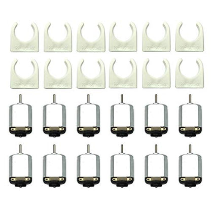EUDAX 12 Pcs Rectangular DC Motor Mini Electric Motor 1.5-3V 24000RPM, Motor Mounting Bracket Holder for DIY Toys
