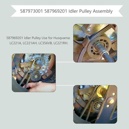 587973001 587969201 Idler Pulley Assembly - for Husqvarna Craftsman Mowers - style: Pulleys Kit