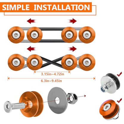 BFXM Universal Bumper Clips, Front Rear Bumper Quick Release Kit - color: Orange, size: 2set