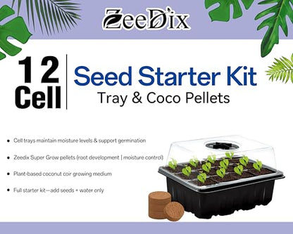 ZeeDix 10 Set Seed Starter Tray Kits with 150 Pack Coco Coir Pellets - color: 10 Set