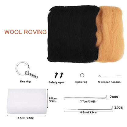 QMNNMA Needle Felting Kits for Beginners, Norwegian Dog Wool Felting Kit - size: Norwegian Dog