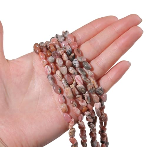 BEADIA Natural Irregular Freeform Rhodochrosite Stone Beads for DIY Jewelry Making 5-8mm 38cm - color: Rhodochrosite