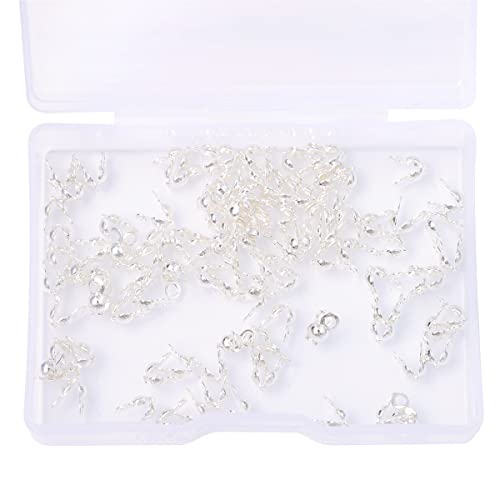 BEADIA Silver Plated End Caps Non Tarnish 3x6mm 200pcs for Jewelry Making Findings - color: End Caps Silver, size: 3x6mm