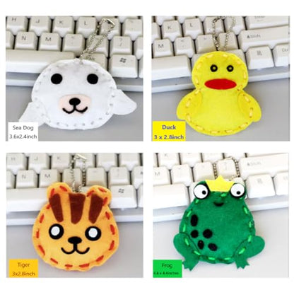 Kids DIY- First Sewing Kit for Kids, Learn to Sew DIY Craft Kits, Lovely Animals Style- Frog, Owl, Fox, Cat, Rabbit, Dog, Duck, Elk, Sheep, Sloth, Panda and Tiger, Ages 12+(12PCS) - color: Yellow